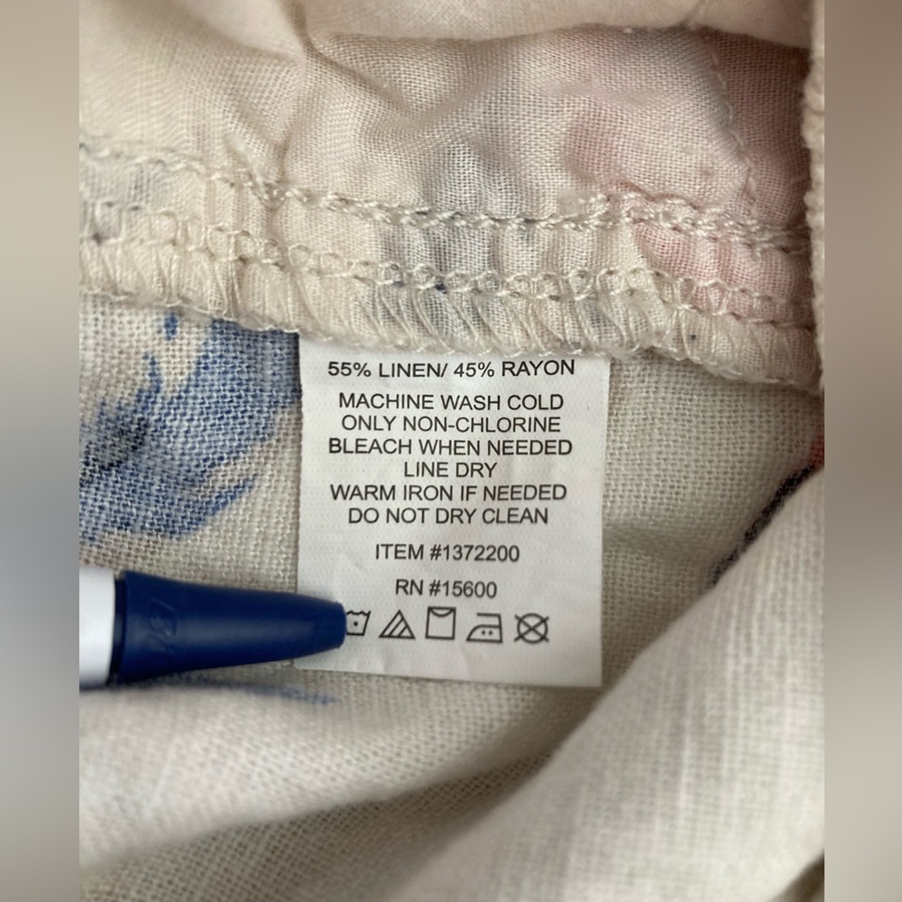 Briggs | Ladies Floral Linen Blend Wide Leg Pants - Picture 6 of 7